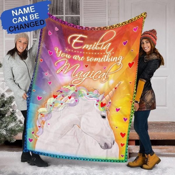 Emilia You Are Something Magical Custom Text Name Blanket