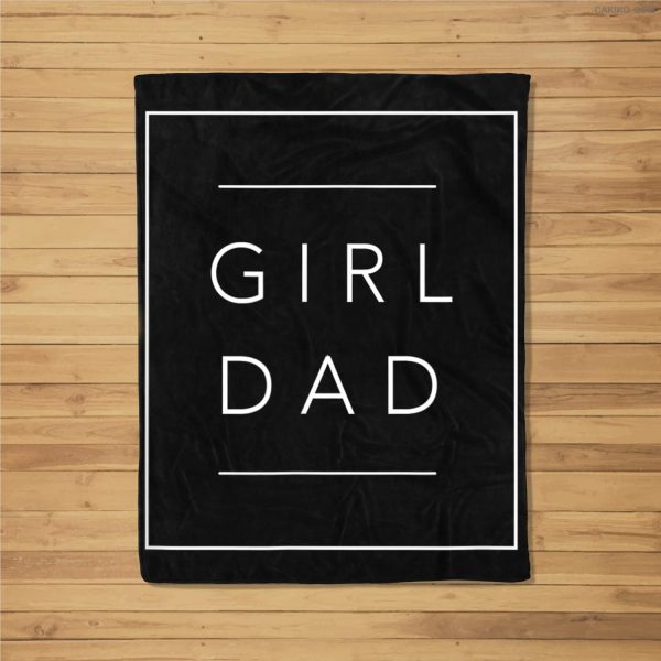 Proud New Girl Dad Fleece Blanket