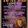 Father  – To My Dad I Love You For All The Times You Picked Me Up When I Was Down You Are The World To Me Blanket