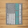 Father’S Day Best Dad Ever With Us American Flag Fleece Blanket