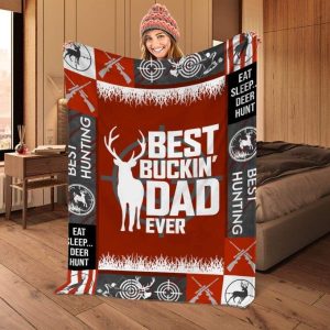 Father’s Day Gift For Dad Best Buckin Dad Ever Throw Blanket