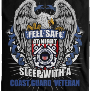 Feel Safe At Night Sleep With A Coast Guard Veteran Cozy Plush Fleece Blanket – 60×80