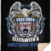 Feel Safe At Night Sleep With A Coast Guard Veteran Sherpa Blanket – 50×60