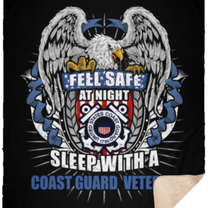 Feel Safe At Night Sleep With A Coast Guard Veteran Sherpa Blanket – 50×60