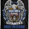 Feel Safe At Night Sleep With A Navy Veteran Cozy Plush Fleece Blanket – 60×80