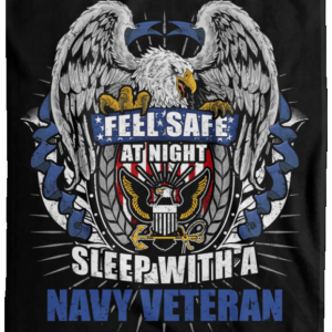 Feel Safe At Night Sleep With A Navy Veteran Cozy Plush Fleece Blanket – 60×80