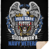 Feel Safe At Night Sleep With A Navy Veteran Sherpa Blanket – 50×60