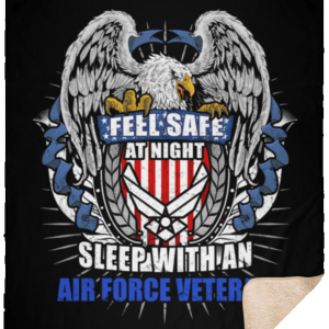 Feel Safe At Night Sleep With An Air Force Veteran Sherpa Blanket – 50×60