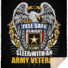 Feel Safe At Night Sleep With An Army Veteran Sherpa Blanket – 50×60