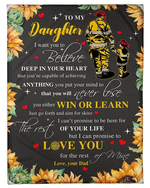 Firefighter Daughter Dad Never Lose Blanket