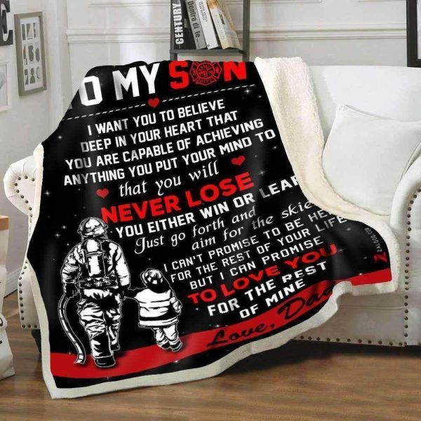 Firefighter Gift For Son  You Will Never Lose Blanket