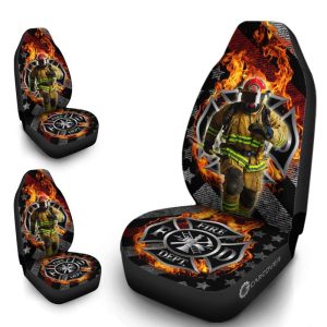 Fireman Car Seat Covers Custom American Firefighter Car Accessories