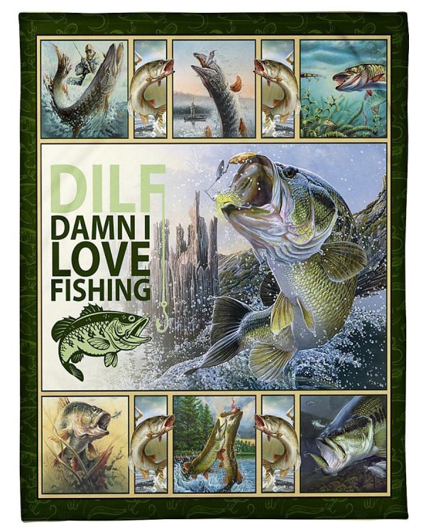 Fishing Dilf Damn I Love Fishing Blanket