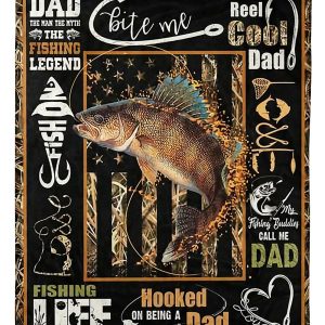 Fishing Fishing Dad Walleye Blanket