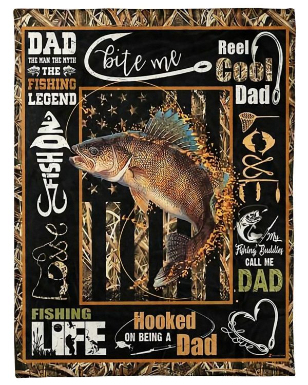 Fishing Fishing Dad Walleye Blanket