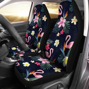 Flamingo Car Seat Covers Custom Beautiful Tropical Flamingo Car Accessories