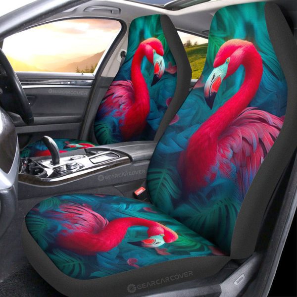 Flamingo Mixed Floral Car Seat Covers Custom Car Accessories