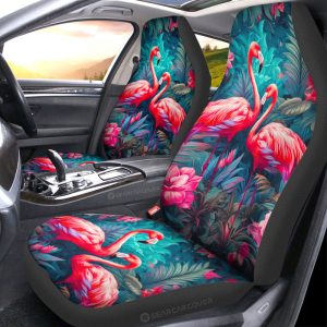 Flamingo Mixed Floral Car Seat Covers Custom Car Accessories