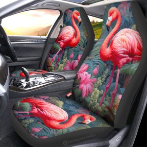 Flamingo Mixed Floral Car Seat Covers Custom Car Accessories