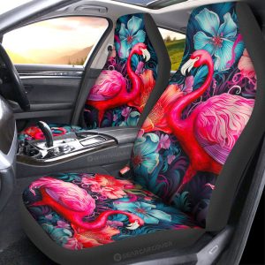 Flamingo Mixed Floral Car Seat Covers Custom Car Accessories