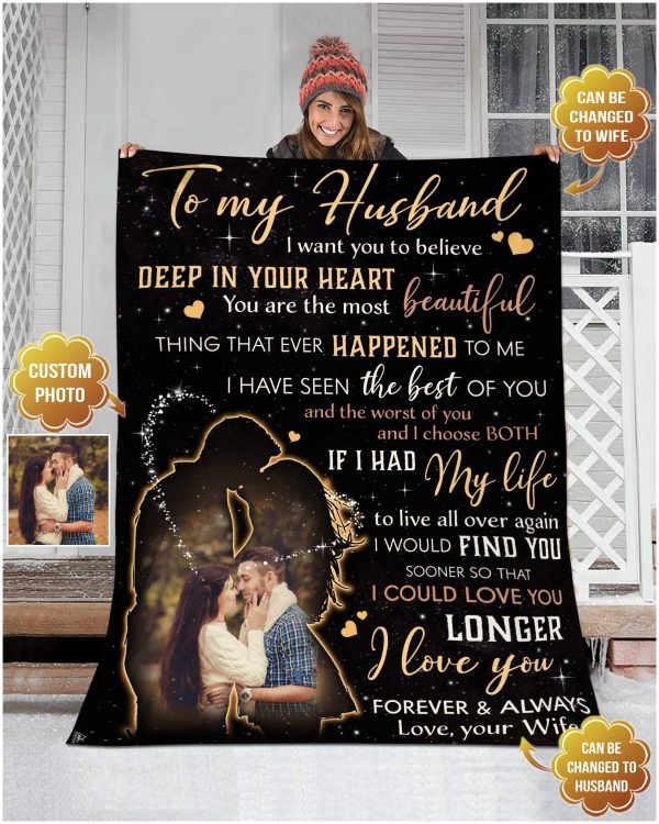 Fleece Usa Blanket Personalized Wedding Anniversary Gifts Photo Gifts To My Husband To My Wife