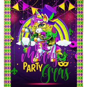 Flossing Unicorn Mask Mardi Gras Blanket