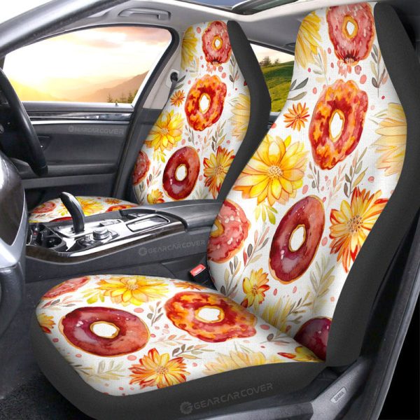 Flower Donuts Car Seat Covers Custom Girly Pattern Car Accessories