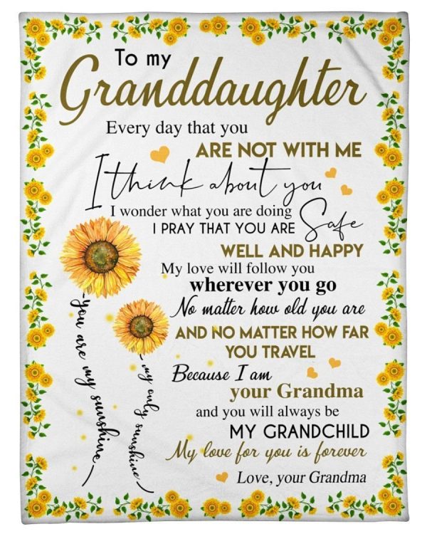 Flower Lovely Message From Grandma Gifts For Granddaughters Blanket