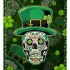 Flower Skull St Patrick Blanket