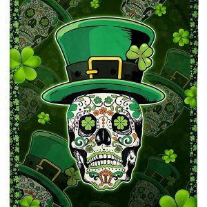 Flower Skull St Patrick Blanket