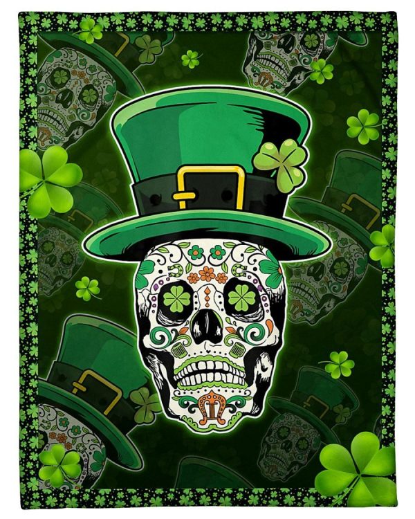 Flower Skull St Patrick Blanket