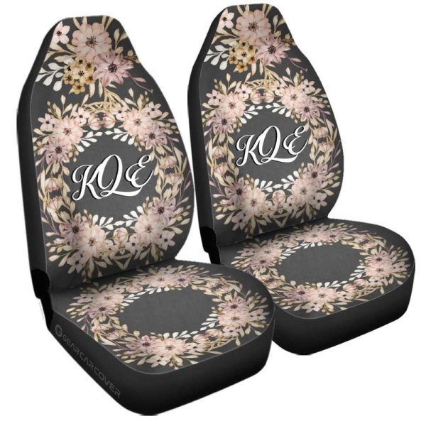 Flowers Car Seat Covers Custom Personalized Name Car Accessories