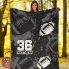 Football Dark Matthew Custom Text Name Number Blanket