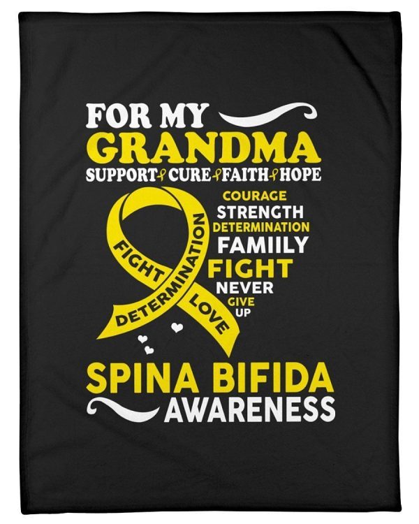 For My Grandma Support Cure Faith Hope Spina Bifida Awareness Blanket