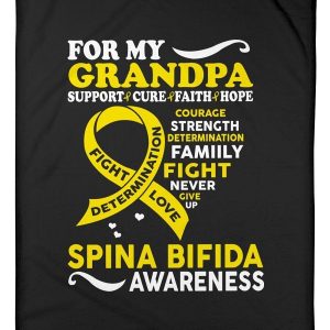 For My Grandpa Support Cure Faith Hope Spina Bifida Awareness Blanket