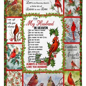 For My Husband In Heaven Cardinal Blanket