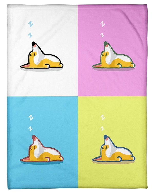 Four Sleepy Corgis Blanket