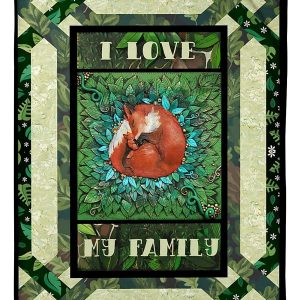 Fox Family I Love Family Blanket