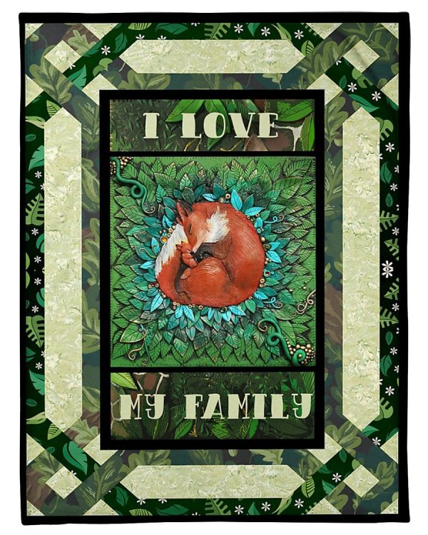 Fox Family I Love Family Blanket