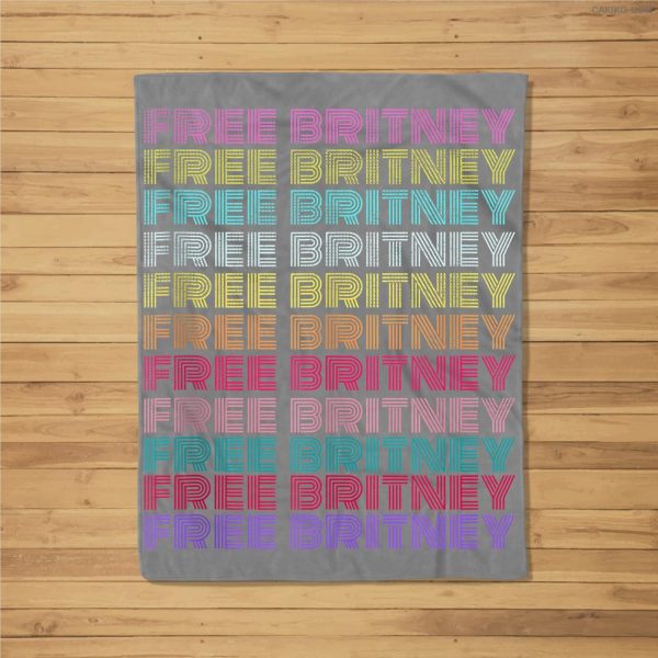 Free Britney Retro Rainbow Vintage Distressed Fleece Blanket