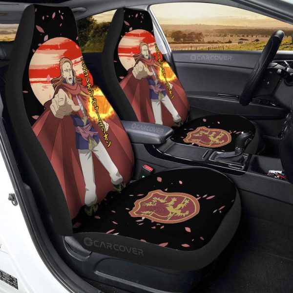 Fuegoleon Vermillion Car Seat Covers Custom Anime Black Clover Car Accessories