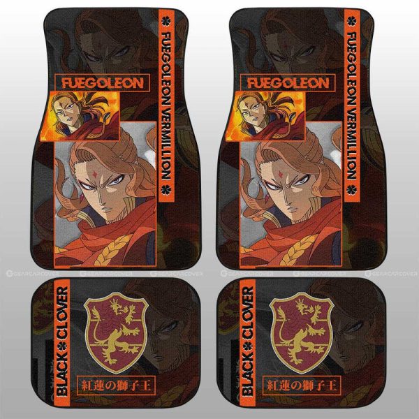 Fuegoleon Vermillion Car Seat Covers Custom Black Clover Anime