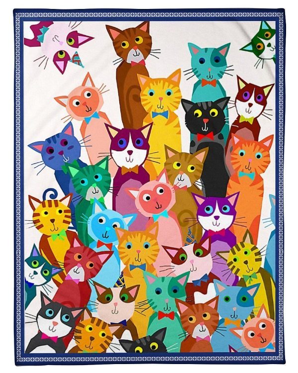 Funny Cute Cat Community Custom Design For Cat Lovers Blanket