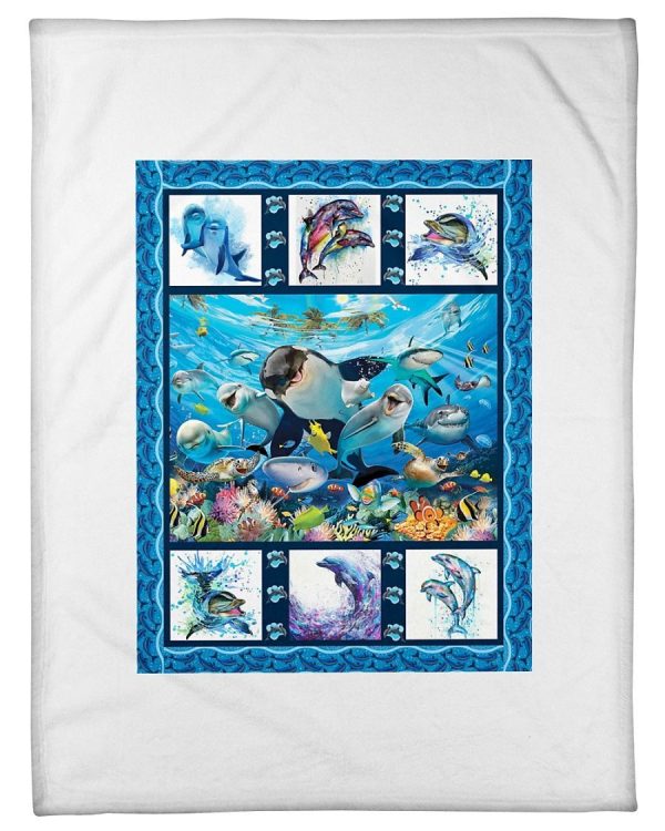 Funny Dolphin Shark Blanket