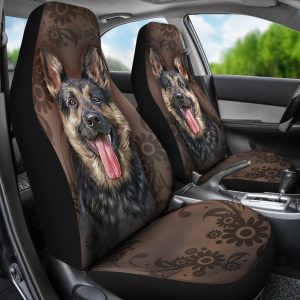 Funny Face German Shepherd Car Seat Covers Custom Car Accessories