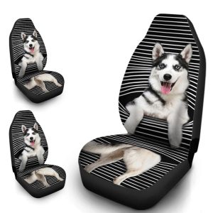 Funny Husky Car Seat Covers Custom Husky Car Accessories For Dog Lovers