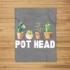 Funny Pot Head Gardener Succulent Fleece Blanket