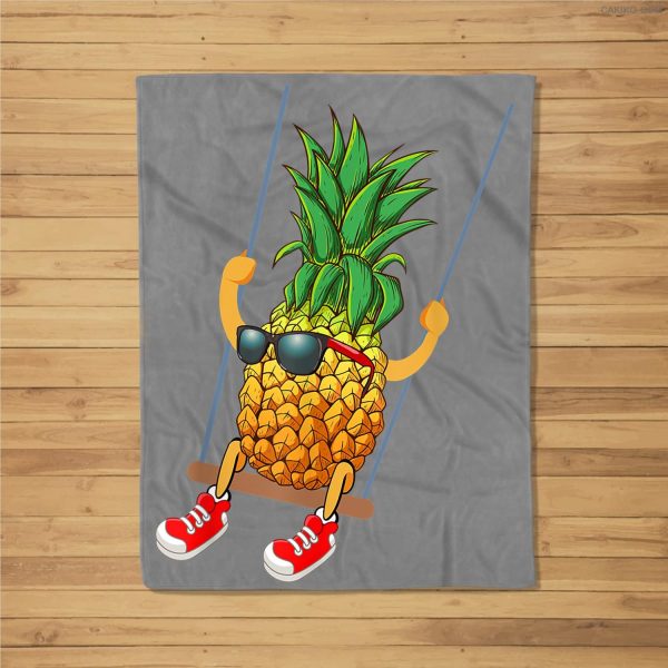 Funny Swinging Pineapple Swinger Fleece Blanket