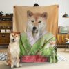 Funny  – A Funny Dog With The Green Shirt Customized Photo Blanket