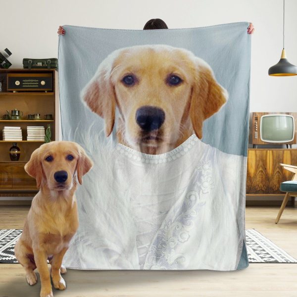 Funny  – A Funny Dog With The White Shirt Customized Photo Blanket